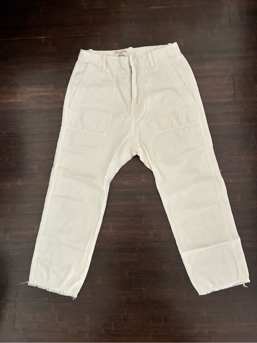 Nili Lotan Luna Trouser Ankle Pant Eggshell Cream, Sz 0